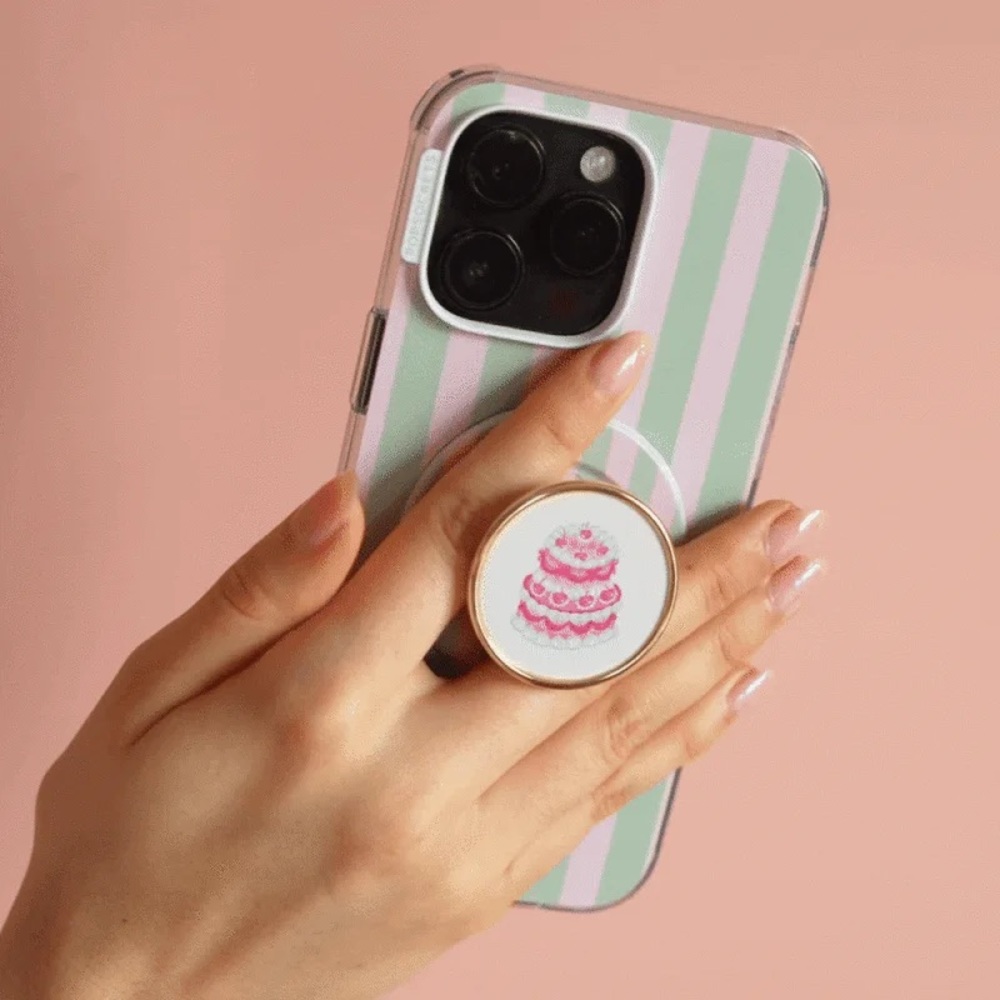 POPSOCKET - NWT - Iphone 15 Pro Max Striped Green and Pink Phone Case T4 - Picture 4 of 12